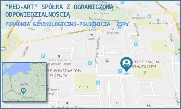 PORADNIA GINEKOLOGICZNO-POŁOŻNICZA - "MED-ART" SPÓŁKA Z OGRANICZONĄ ODPOWIEDZIALNOŚCIĄ - UL. OS. KS. WŁADYSŁAWA 27,  ŻORY
