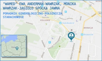 PORADNIA GINEKOLOGICZNO-POŁOŻNICZA - "WAMED" EWA ANDERMAN-WAWRZAK, MONIKA WAWRZAK-JAGIEŁO SPÓŁKA JAWNA - JANA PAWAŁA II 1,  STARACHOWICE