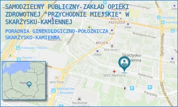 PORADNIA GINEKOLOGICZNO-POŁOŻNICZA - SAMODZIELNY PUBLICZNY ZAKŁAD OPIEKI ZDROWOTNEJ "PRZYCHODNIE MIEJSKIE" W SKARŻYSKU-KAMIENNEJ - APTECZNA 7,  SKARŻYSKO-KAMIENNA