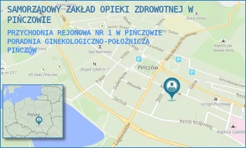 PRZYCHODNIA REJONOWA NR 1 W PIŃCZOWIE PORADNIA GINEKOLOGICZNO-POŁOŻNICZA - SAMORZĄDOWY ZAKŁAD OPIEKI ZDROWOTNEJ W PIŃCZOWIE - KLASZTORNA 6,  PIŃCZÓW