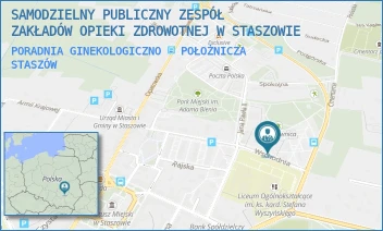 PORADNIA GINEKOLOGICZNO - POŁOŻNICZA - SAMODZIELNY PUBLICZNY ZESPÓŁ ZAKŁADÓW OPIEKI ZDROWOTNEJ W STASZOWIE - WSCHODNIA 23,  STASZÓW
