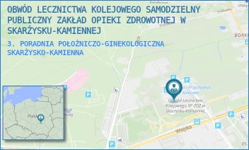 3. PORADNIA POŁOŻNICZO-GINEKOLOGICZNA - OBWÓD LECZNICTWA KOLEJOWEGO SAMODZIELNY PUBLICZNY ZAKŁAD OPIEKI ZDROWOTNEJ W SKARŻYSKU-KAMIENNEJ - SOKOLA 50,  SKARŻYSKO-KAMIENNA
