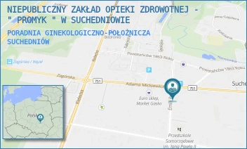 PORADNIA GINEKOLOGICZNO-POŁOŻNICZA - NIEPUBLICZNY ZAKŁAD OPIEKI ZDROWOTNEJ - " PROMYK " W SUCHEDNIOWIE - E.PECK 9A,  SUCHEDNIÓW