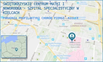 PORADNIA PROFILAKTYKI CHORÓB PIERSI - ŚWIĘTOKRZYSKIE CENTRUM MATKI I NOWORODKA - SZPITAL SPECJALISTYCZNY W KIELCACH - PROSTA 30,  KIELCE