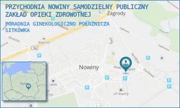 PORADNIA GINEKOLOGICZNO POŁOŻNICZA - PRZYCHODNIA NOWINY SAMODZIELNY PUBLICZNY ZAKŁAD OPIEKI ZDROWOTNEJ - BIAŁE ZAGŁĘBIE 32,  NOWINY