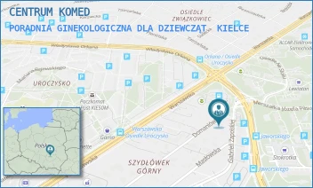 PORADNIA GINEKOLOGICZNA DLA DZIEWCZĄT - CENTRUM KOMED - G. ZAPOLSKIEJ 4/30,  KIELCE