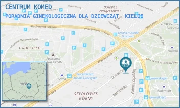 PORADNIA GINEKOLOGICZNA DLA DZIEWCZĄT - CENTRUM KOMED - GABRIELI ZAPOLSKIEJ 4/32,  KIELCE