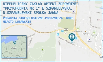 PORADNIA GINEKOLOGICZNO-POŁOŻNICZA - NIEPUBLICZNY ZAKŁAD OPIEKI ZDROWOTNEJ "PRZYCHODNIA NR 1" E.SZPANELEWSKA, D.SZPANELEWSKI SPÓŁKA JAWNA - MICKIEWICZA 11B,  NOWE MIASTO LUBAWSKIE