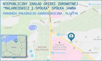 PORADNIA POŁOŻNICZO-GINEKOLOGICZNA - NIEPUBLICZNY ZAKŁAD OPIEKI ZDROWOTNEJ "MALARKIEWICZ I SPÓŁKA" SPÓŁKA JAWNA - ALEJA SYBIRAKÓW 36./GABINET NR 7,  OLSZTYN