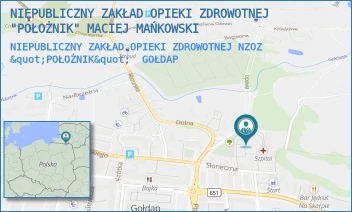 NIEPUBLICZNY ZAKŁAD OPIEKI ZDROWOTNEJ NZOZ "POŁOŻNIK" - NIEPUBLICZNY ZAKŁAD OPIEKI ZDROWOTNEJ "POŁOŻNIK" MACIEJ MAŃKOWSKI - SŁONECZNA 9,  GOŁDAP