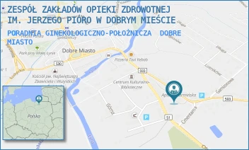PORADNIA GINEKOLOGICZNO-POŁOŻNICZA - ZESPÓŁ ZAKŁADÓW OPIEKI ZDROWOTNEJ IM. JERZEGO PIÓRO W DOBRYM MIEŚCIE - GRUNWALDZKA 10  B,  DOBRE MIASTO