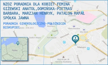 PORADNIA GINEKOLOGICZNO-POŁOŻNICZA - NZOZ PORADNIA DLA KOBIET FEMINA GIŻEWSKI ANATOL,DOMIŃSKA-PIETRAS BARBARA, MARZJAN HENRYK, PATALON RAFAŁ SPÓŁKA JAWNA - STEFANA ŻEROMSKIEGO 4,  BISKUPIEC