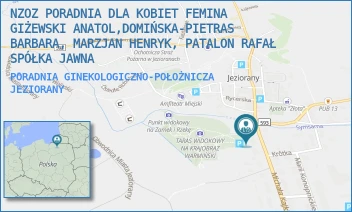 PORADNIA GINEKOLOGICZNO-POŁOŻNICZA - NZOZ PORADNIA DLA KOBIET FEMINA GIŻEWSKI ANATOL,DOMIŃSKA-PIETRAS BARBARA, MARZJAN HENRYK, PATALON RAFAŁ SPÓŁKA JAWNA - KAJKI 20,  JEZIORANY