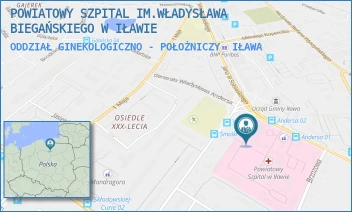 ODDZIAŁ GINEKOLOGICZNO - POŁOŻNICZY - POWIATOWY SZPITAL IM.WŁADYSŁAWA BIEGAŃSKIEGO W IŁAWIE - GEN. WŁ. ANDERSA 3,  IŁAWA