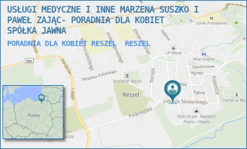 PORADNIA DLA KOBIET RESZEL - USŁUGI MEDYCZNE I INNE SP.J. MARZENA SUSZKO - JULIUSZA SŁOWACKIEGO 4,  RESZEL