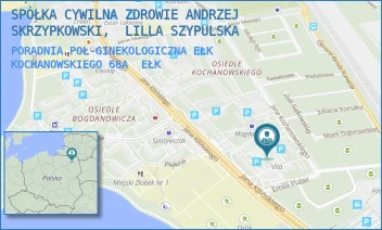 PORADNIA POŁ-GINEKOLOGICZNA EŁK KOCHANOWSKIEGO 68A - SPÓŁKA CYWILNA ZDROWIE ANDRZEJ SKRZYPKOWSKI,  LILLA SZYPULSKA - KOCHANOWSKIEGO 68A,  EŁK