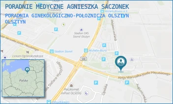 PORADNIA GINEKOLOGICZNO-POŁOZNICZA OLSZTYN - PORADNIE MEDYCZNE AGNIESZKA SACZONEK - ALEJA MARSZAŁKA JÓZEFA PIŁSUDSKIEGO 71A/GABINET NR 14,  OLSZTYN