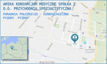 PORADNIA POŁOŻNICZO - GINEKOLOGICZNA - PYZDRY - AMIKA KONSORCJUM MEDYCZNE SPÓŁKA Z O.O. PRZYCHODNIA SPECJALISTYCZNA - RYNEK 5,  PYZDRY