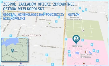 ODDZIAŁ GINEKOLOGICZNO-POŁOŻNICZY - ZESPÓŁ ZAKŁADÓW OPIEKI ZDROWOTNEJ OSTRÓW WIELKOPOLSKI - LIMANOWSKIEGO 20/22,  OSTRÓW WIELKOPOLSKI