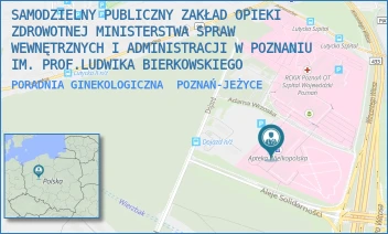 PORADNIA GINEKOLOGICZNA - SAMODZIELNY PUBLICZNY ZAKŁAD OPIEKI ZDROWOTNEJ MINISTERSTWA SPRAW WEWNĘTRZNYCH I ADMINISTRACJI W POZNANIU IM. PROF.LUDWIKA BIERKOWSKIEGO - DOJAZD 34,  POZNAŃ-JEŻYCE
