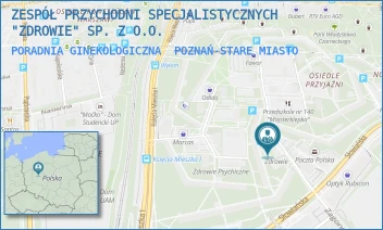 PORADNIA GINEKOLOGICZNA - ZESPÓŁ PRZYCHODNI SPECJALISTYCZNYCH "ZDROWIE" SP. Z O.O. - OS. PRZYJAŹNI 133,  POZNAŃ-STARE MIASTO