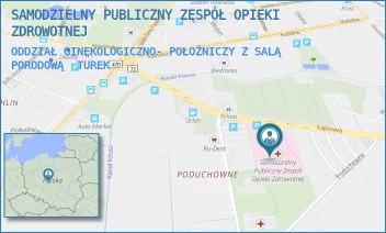 ODDZIAŁ GINEKOLOGICZNO- POŁOŻNICZY Z SALĄ PORODOWĄ - SAMODZIELNY PUBLICZNY ZESPÓŁ OPIEKI ZDROWOTNEJ - PODUCHOWNE 1,  TUREK