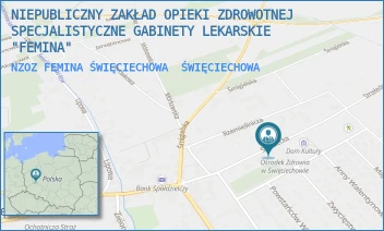 NZOZ FEMINA ŚWIĘCIECHOWA - NIEPUBLICZNY ZAKŁAD OPIEKI ZDROWOTNEJ SPECJALISTYCZNE GABINETY LEKARSKIE "FEMINA" - STRZELECKA 6,  ŚWIĘCIECHOWA