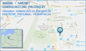PORADNIA GINEKOLOGICZO-POŁOŻNICZA          KRZYSZTOF PODSIADŁO - BUKOWA - GABINET GINEKOLOGICZNO-POŁOŻNICZY - BUKOWA 1,  POZNAŃ-WILDA