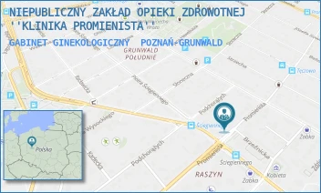 GABINET GINEKOLOGICZNY - NIEPUBLICZNY ZAKŁAD OPIEKI ZDROWOTNEJ ''KLINIKA PROMIENISTA'' - PROMIENISTA 98,  POZNAŃ-GRUNWALD