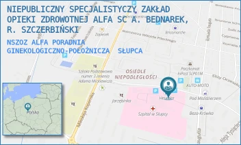 NSZOZ ALFA PORADNIA GINEKOLOGICZNO-POŁOŻNICZA - NIEPUBLICZNY SPECJALISTYCZNY ZAKŁAD OPIEKI ZDROWOTNEJ ALFA SPÓŁKA Z OGRANICZONĄ ODPOWIEDZIALNOŚCIĄ - SIKORSKIEGO 1,  SŁUPCA