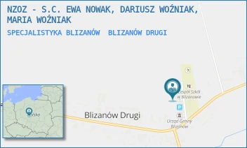 SPECJALISTYKA BLIZANÓW - NZOZ - S.C. EWA NOWAK, DARIUSZ WOŹNIAK, MARIA WOŹNIAK - 54,  BLIZANÓW DRUGI