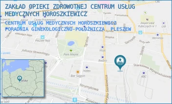 CENTRUM USŁUG MEDYCZNYCH HOROSZKIEWICZ PORADNIA GINEKOLOGICZNO-POŁOŻNICZA - ZAKŁAD OPIEKI ZDROWOTNEJ CENTRUM USŁUG MEDYCZNYCH HOROSZKIEWICZ - WYSPIAŃSKIEGO 8,  PLESZEW