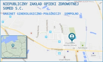 GABINET GINEKOLOGICZNO-POŁOŻNICZY - NIEPUBLICZNY ZAKŁAD OPIEKI ZDROWOTNEJ SOMED S.C. - SPOKOJNA 5,  SOMPOLNO