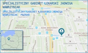 SPECJALISTYCZNY GABINET LEKARSKI JADWIGA WAWRZYNIAK - SPECJALISTYCZNY GABINET LEKARSKI JADWIGA WAWRZYNIAK - OS. WICHROWE WZGÓRZE 122,  POZNAŃ