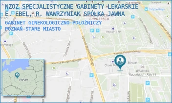 GABINET GINEKOLOGICZNO-POŁOŻNICZY - NZOZ SPECJALISTYCZNE GABINETY LEKARSKIE E. EBEL, R. WAWRZYNIAK SPÓŁKA JAWNA - OS. BOLESŁAWA CHROBREGO 118,  POZNAŃ-STARE MIASTO