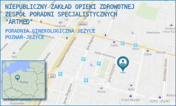 PORADNIA GINEKOLOGICZNA JEŻYCE - NIEPUBLICZNY ZAKŁAD OPIEKI ZDROWOTNEJ  ZESPÓŁ PORADNI SPECJALISTYCZNYCH  "ARTMED" - GALLA ANONIMA 2 D,  POZNAŃ-JEŻYCE