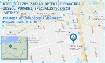 PORADNIA GINEKOLOGICZNA WINOGRADY - NIEPUBLICZNY ZAKŁAD OPIEKI ZDROWOTNEJ  ZESPÓŁ PORADNI SPECJALISTYCZNYCH  "ARTMED" - OS.  NA MURAWIE 5 C,  POZNAŃ-STARE MIASTO