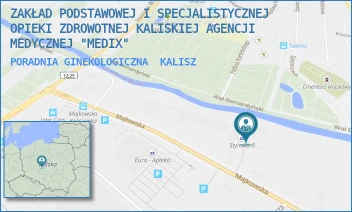 PORADNIA GINEKOLOGICZNA - ZAKŁAD PODSTAWOWEJ I SPECJALISTYCZNEJ OPIEKI ZDROWOTNEJ KALISKIEJ AGENCJI MEDYCZNEJ "MEDIX" - MAJKOWSKA 13A,  KALISZ