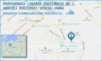 PORADNIA GINEKOLOGICZNO-POŁOŻNICZA - PRZYCHODNIA LEKARZA RODZINNEGO NR 1 ANDRZEJ RUDZIŃSKI SPÓŁKA JAWNA - WSCHODNIA 25/43,  LUBOŃ