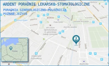 PORADNIA GINEKOLOGICZNO-POLOŻNICZA - ARDENT PORADNIE LEKARSKO-STOMATOLOGICZNE - ŹRÓDLAN 48,  POZNAŃ-JEŻYCE