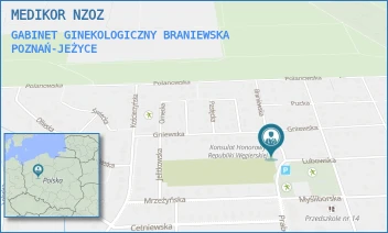 GABINET GINEKOLOGICZNY BRANIEWSKA - MEDIKOR NZOZ - BRANIEWSKA 20,  POZNAŃ-JEŻYCE