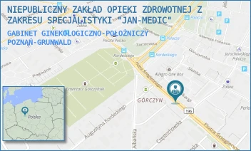 GABINET GINEKOLOGICZNO-POŁOŻNICZY - NIEPUBLICZNY ZAKŁAD OPIEKI ZDROWOTNEJ Z ZAKRESU SPECJALISTYKI "JAN-MEDIC" - ŚCIEGIENNEGO 22,  POZNAŃ-GRUNWALD
