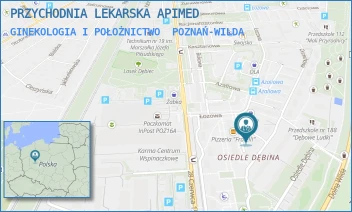 GINEKOLOGIA I POŁOŻNICTWO - PRZYCHODNIA LEKARSKA APIMED - OS. DĘBINA 103,  POZNAŃ-WILDA