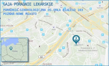 PORADNIA GINEKOLOGICZNA OS.ORŁA BIAŁEGO 103 - GAJA PORADNIE LEKARSKIE - ORŁA BIAŁEGO 103,  POZNAŃ-NOWE MIASTO