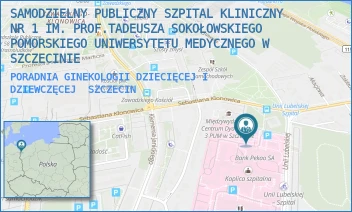 PORADNIA GINEKOLOGII DZIECIĘCEJ I DZIEWCZĘCEJ - UNIWERSYTECKI SZPITAL KLINICZNY NR 1 IM. PROF. TADEUSZA SOKOŁOWSKIEGO PUM W SZCZECINIE - UNII LUBELSKIEJ 1,  SZCZECIN