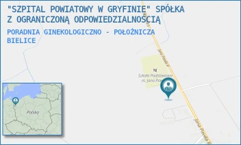 PORADNIA GINEKOLOGICZNO - POŁOŻNICZA - "SZPITAL POWIATOWY W GRYFINIE" SPÓŁKA Z OGRANICZONĄ ODPOWIEDZIALNOŚCIĄ - JANA PAWŁA II 34A,  BIELICE