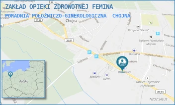 PORADNIA POŁOŻNICZO-GINEKOLOGICZNA - ZAKŁAD OPIEKI ZDROWOTNEJ FEMINA - KOŚCIUSZKI 10,  CHOJNA