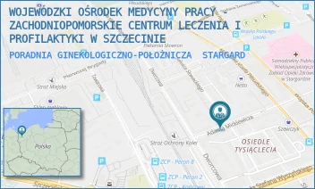 PORADNIA GINEKOLOGICZNO-POŁOŻNICZA - WOJEWÓDZKI OŚRODEK MEDYCYNY PRACY - ZACHODNIOPOMORSKIE CENTRUM LECZENIA I PROFILAKTYKI W SZCZECINIE - MICKIEWICZA 18,  STARGARD