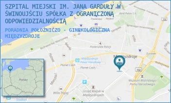 PORADNIA POŁOŻNICZO - GINEKOLOGICZNA - SZPITAL MIEJSKI IM. JANA GARDUŁY W ŚWINOUJŚCIU SPÓŁKA Z OGRANICZONĄ ODPOWIEDZIALNOŚCIĄ - NIEPODLEGŁOŚCI 10A,  MIĘDZYZDROJE
