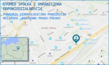 PORADNIA GINEKOLOGICZNO-POŁOŻNICZA - WILEŃSKA - EVOMED SPÓŁKA Z OGRANICZONA ODPOWIEDZIALNOŚCIĄ - WILEŃSKA 18,  WARSZAWA PRAGA-PÓŁNOC